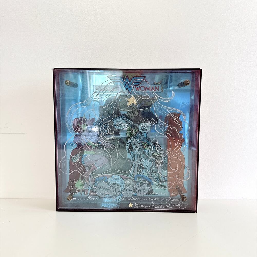 MULTI-LAYERED 3D ACRYLIC MIXED MEDIA SHADOW BOX DISPLAY DC COMICS WONDER WOMAN
